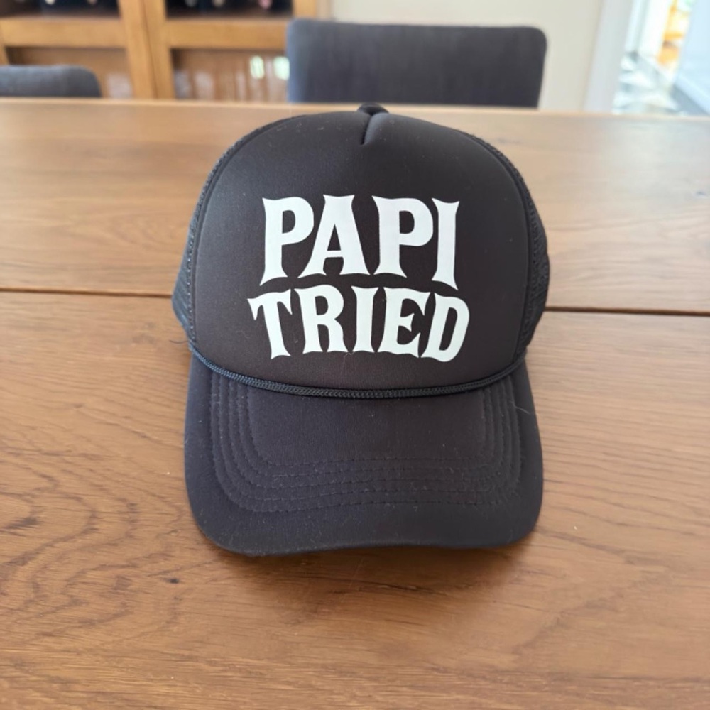 NEW Black 'PAPI TRIED' Trucker Hat